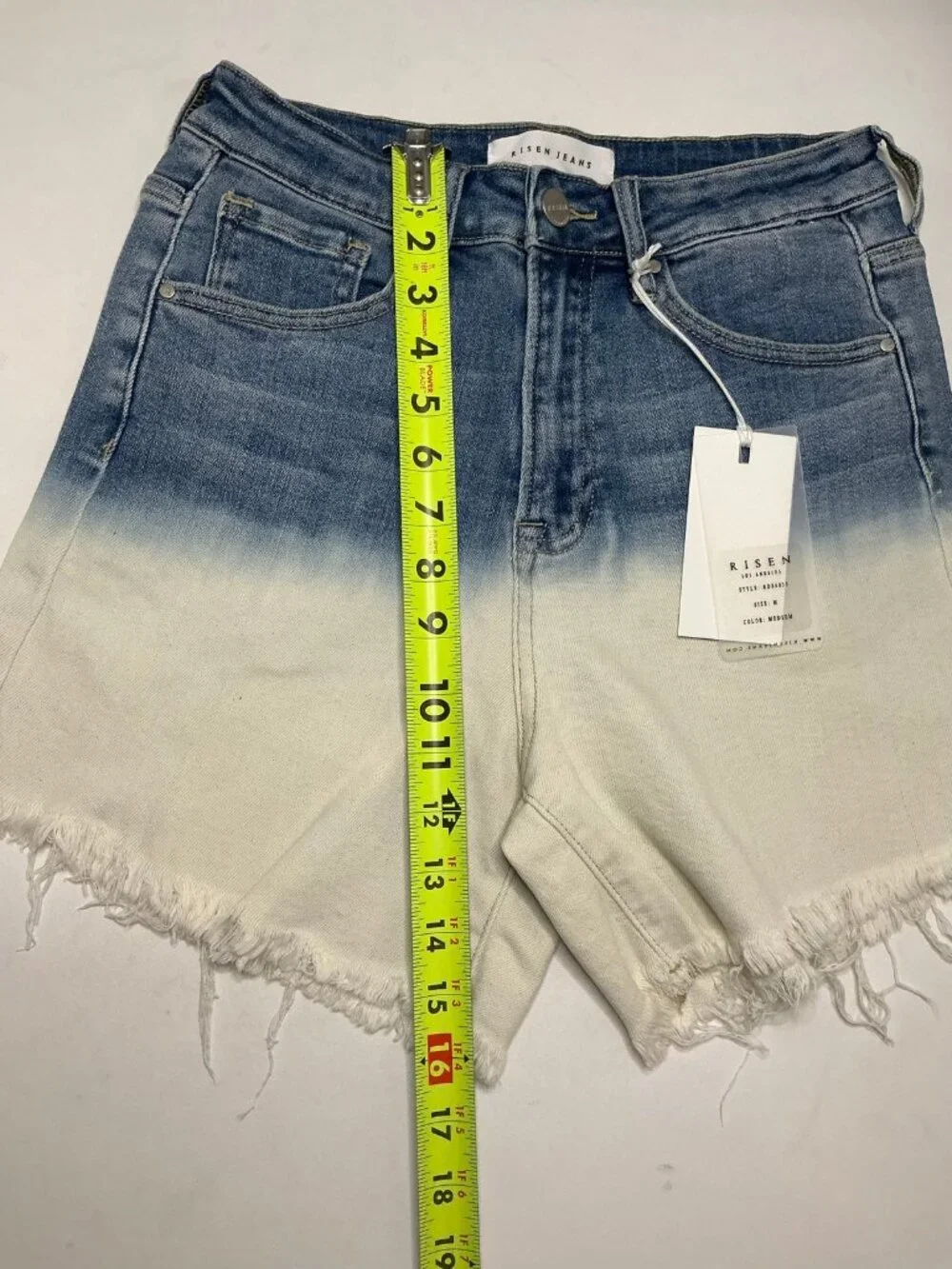 Risen High Rise shorts Ombre Frayed Size Medium NWT